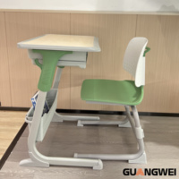 Table et chaise d'école GUANGWEI, bureau réglable en hauteur, design ergonomique, mobilier moderne pour lycée
