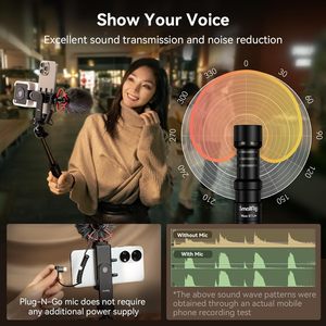 SMALLRIG-VK-50 vlogging Kit Đối với iPhone nội dung người sáng tạo Kit với LED ánh sáng điện thoại chủ Microphone tripod điện thoại núi - Product Image 5