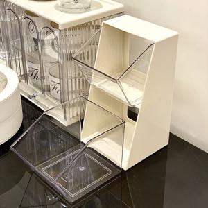 קופסת אחסון לשקיות תה וקפסולות קפה עם מתלה תצוגה שקוף לשולחן המטבח ולחדר המגורים - Product Image 3