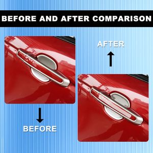 8 protectores adhesivos transparentes antiarañazos para manijas de puerta de <span class=keywords><strong>coche</strong></span> y espejos retrovisores, resistentes al agua, de ABS - Product Image 5