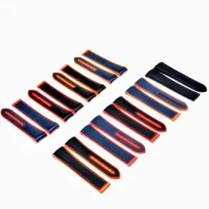 20mm 22mm Liquid Silicone Strap Fashion Pattern Two-color Rubber Strap For Omega Seamaster 600 Quarter Orange