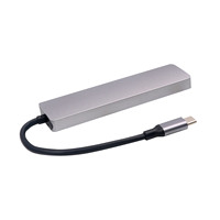 Hub USB C 5-in-1 Multiport Bahan Tahan Api untuk Laptop dengan Pembaca Kartu SD dan Output DC