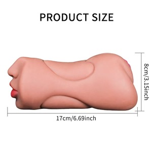 Manuel 3'ü 1 Arada Dil Vajina Ağız Cebi Kadın Vajinası Mastürbatör Seks Bebekleri Erkekler İçin - Product Image 3
