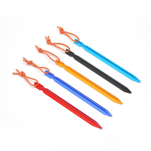 Piquets de tente en alliage d'aluminium de 23 cm, piquets triangulaires avec corde, équipement de camping en plein air - Product Image 1