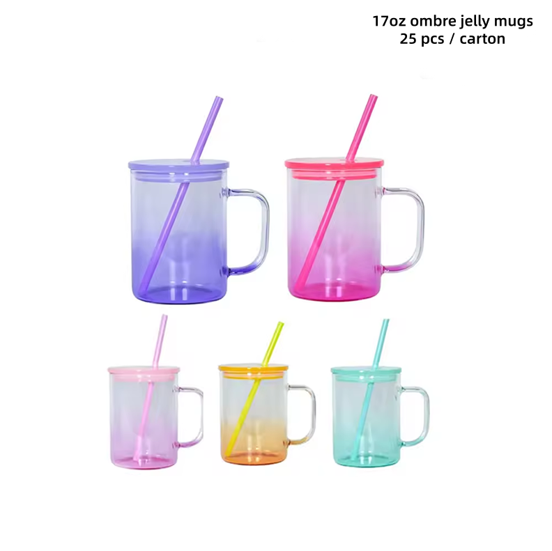 Clear -17oz ombre jelly mugs