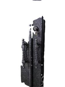 Porte avant double en fer forgé en métal de sécurité bon marché conçoit l'extérieur avec la coupure thermique de couleur noire - Product Image 4