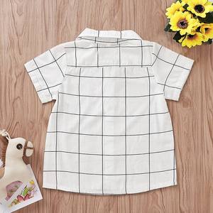 Ins niños camisa de manga corta bebé negro cuadros camiseta envío gratis <span class=keywords><strong>2</strong></span>-7years envío gratis - Product Image 2