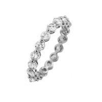 Gros bijoux en ligne 925 bague en argent sterling 18k plaqué or zircon anneau cercle bague en zircone cubique