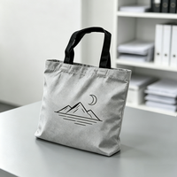 Pochette de rangement portable en toile à motif de dessin animé imprimé sur mesure avec fermeture éclair, sac cadeau robuste et réutilisable pour pique-nique