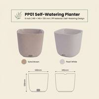 Pot auto-arrosant avec niveau d'eau visible et ventilation, pot à 2 couches avec doublure intérieure transparente pour plantes d'intérieur