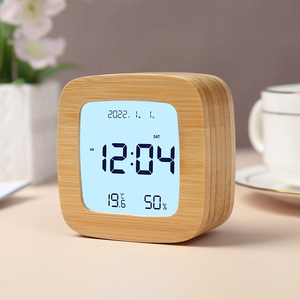 Vibration numérique Table réveil humidité température chevet Led réveil Reloj multifonctionnel mot numérique horloge de bureau - Product Image 4