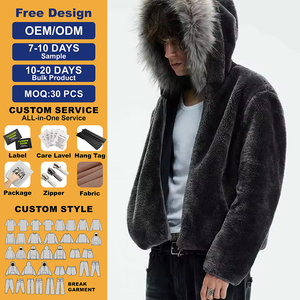 <span class=keywords><strong>Sweat</strong></span> à <span class=keywords><strong>capuche</strong></span> streetwear ample personnalisé brodé de haute qualité, doublé polaire, avec fermeture éclair et <span class=keywords><strong>capuche</strong></span> en fourrure amovible - Product Image 1