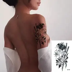 Stiker tato penuh warna cetak kustom stiker tato tangan tubuh wanita tahan air cetak stiker tato sementara