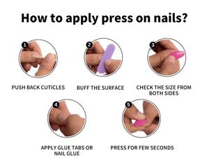 Faux ongles à presser noirs style français, haute qualité, personnalisables pour le bureau, vente en gros - Product Image 4