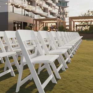 Outdoor Lightweight Rental Party Foldable <b>Chairs</b> White Plastic Wedding Resin Folding <b>Chair</b> for Event - Product Image 6