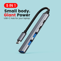 Hub USB 5 en 1 Type C vers PD, transfert de données, adaptateur Hub USB 3.0 pour tablette, Station d'accueil, commutateur