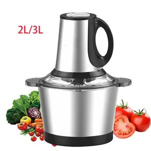 Bazhou Home Kitchen Stainless Steel Silver Crest Mini Food Colors Meat Chopper 2L 3L New Mincer Electric Meat Grinder Sale