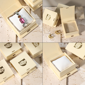 กล่องใส่เครื่องประดับแบบแม่เหล็กสไตล์หนังสือหรูหรา ทำด้วยมือ พร้อมริบบิ้น วัสดุกระดาษรีไซเคิลได้ - Product Image 2