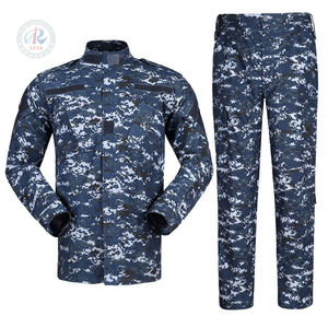 헤비 듀티 통기성 폴리에스터 립스탑 훈련용 블루 카모플라주 시큐리티 전술 <span class=keywords><strong>BDU</strong></span> 유니폼 (남녀공용, 가을용) - Product Image 3