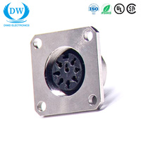 Conector M16 de Montaje en Panel con 4 Orificios DIN 8 Pines AISG M16 M12 M8, Conector de Cable de Soldadura de 8 Pines