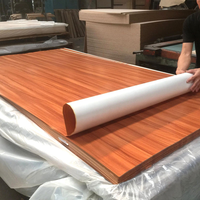 Rollo de Adhesivos de Papel de Resina de Melamina con Grano de Madera Grueso Personalizado, Películas para Muebles de 0.12mm, Renovación de Muebles Modernos