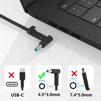 Cargador de 65W para Portátil, 19.5V 3.33A 4.5*3.0mm, Adaptador de Corriente CA para Portátiles HP Chromebook Serie 14 PA-1650-32HE 709985