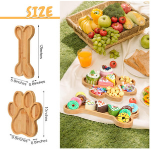 Wooden Fruit And Dessert <b>Tray</b> Bone And Paw Shape Solid Wood Serving <b>Tray</b> For Party <b>Dinner</b> Baby Food - Product Image 4