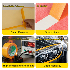 Ruban <span class=keywords><strong>de</strong></span> <span class=keywords><strong>peintre</strong></span> en papier crépon jaune <span class=keywords><strong>de</strong></span> qualité professionnelle UJANG, facile à déchirer et à retirer proprement, pour la finition des murs, du bois et des meubles - Product Image 3