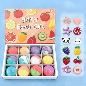 Bolas Efervescentes de Baño Coloridas, Paquete de 12 Bombas de Baño con Sorpresa en el Interior, Set de Regalo de Baño Efervescente - Product Image 3