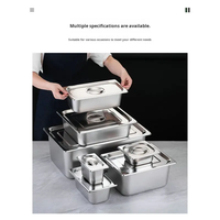 Bac Gastronorm GN en acier inoxydable 304 avec couvercle, équipement de restauration pour hôtel et buffet, taille GN1/1 1/2 1/3