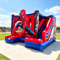 Château gonflable commercial extérieur à thème super-héros Spider-Man, structure de saut gonflable en PVC