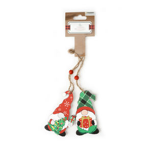 2 Piezas de Adornos Navideños de <span class=keywords><strong>Gnomo</strong></span> de Dibujos Animados, Diseño Moderno, 2.4x3.8 Pulgadas, Tablero Compuesto Ecológico y Duradero, Decoraciones Colgantes de Fábrica - Product Image 5