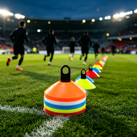 Disques de marquage d'entraînement avec support de rangement, marqueurs d'espace colorés pour exercices d'agilité au football, vente en gros de matériel sportif