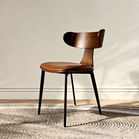 Chaise de salle à manger en cuir véritable de style vintage, avec un toucher luxueux et haut de gamme, chaise nordique en cuir ciré à dossier souple
