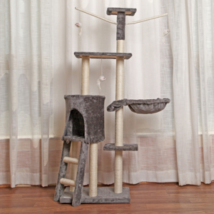 Gato esquina gato de la Casa de la torre larga gato cuerda de sisal con juguetes y las cuevas y escaleras - Product Image 1