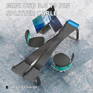 อะแดปเตอร์หัวต่อขยายภายในแบบ Mini USB 3.0 19/20 พิน สายแยก 1 เป็น 2 สำหรับเมนบอร์ดคอมพิวเตอร์ ดีไซน์ขนาดเล็ก - Product Image 2