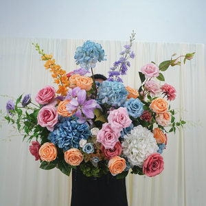 New <b>Artificial</b> Pink blue aisle Flowers for Wedding and Party Decoration Elegant colorful aisle flower - Product Image 1