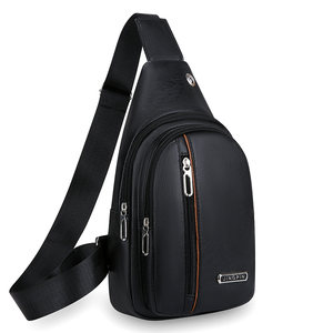 Men PU Leather Fashion Waterproof <b>Backpack</b> Large Capacity Outdoor Travel Crossbody Sports Chest Bag PU <b>Backpack</b> Bag - Product Image 1