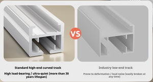 Rail de <span class=keywords><strong>rideau</strong></span> électrique silencieux en alliage d'aluminium sans soudure de 1,75 cm, rail intelligent pour la maison connectée - Product Image 4