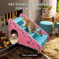 Escalier pliable multifonction pour animaux de compagnie, échelle d'escalade haut/bas, lit pour chat et chien, canapé, nid respirant en feutre, griffoir pour chat