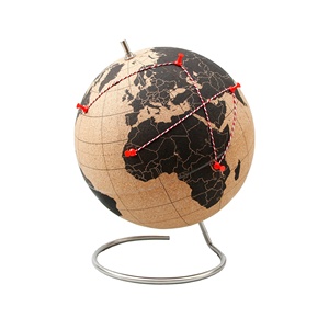 Globo Terráqueo <span class=keywords><strong>de</strong></span> <span class=keywords><strong>Corcho</strong></span> <span class=keywords><strong>de</strong></span> 25 cm con Soporte <span class=keywords><strong>de</strong></span> Alambre Metálico Minimalista, Mapa <span class=keywords><strong>de</strong></span> Destinos <span class=keywords><strong>de</strong></span> Viaje, Decoración, Regalo - Product Image 1