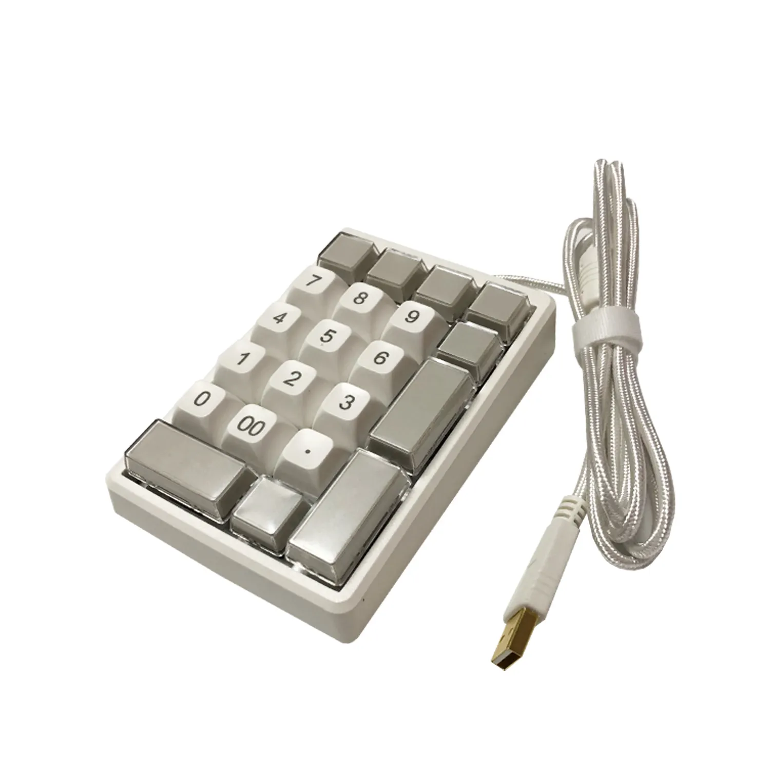 White 21Keys ABS Smart Backlight USB Programmable POS Keyboard KB21U