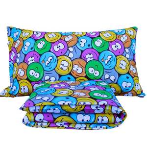 Juego de Funda Nórdica 100% Algodón Diseño Emoticono Italiano Queen 250x200cm - Product Image 1