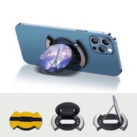 Anneau de bureau magnétique pliable multifonctionnel en ABS avec fixation adhésive 360° °   Support de téléphone portable et tablette pliable