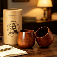 Gobelet en bois massif brûlé à l'intérieur pour whisky, réutilisable, pour bourbon, café, bière, bar, camping, avec logo personnalisé, vente en gros