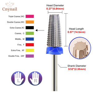 Foret à ongles en carbure à baril conique-pour perceuse électrique <span class=keywords><strong>Dremel</strong></span> Nail Art Design manucure pédicure lime à ongles cuticule propre - Product Image 1