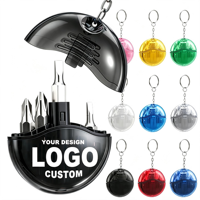 Mini tournevis personnalisé avec logo, 4 en 1, manche en plastique professionnel, ensemble d'outils de tournevis avec logo personnalisé, porte-clés automobile