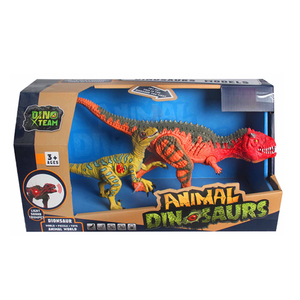 Set di 2 dinosauri giocattolo realistici con luci e suoni, modello <span class=keywords><strong>animale</strong></span> simulato per bambini, gioco interattivo, avventura immaginativa e divertente - Product Image 5