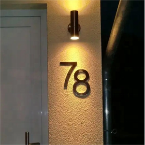 ป้ายโลหะติดผนังมีตัวอักษร LED หมาย<span class=keywords><strong>เลข</strong></span>ประตูป้าย3D ป้ายโรงแรมทำจากสเตนเลสสตีลกำหนดได้เอง - Product Image 3