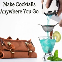 Shaker à Cocktail Camol 17 Pièces Kit Complet de Barware Outils à Cocktail en Acier Inoxydable avec Sac en Toile Boston Shaker Set